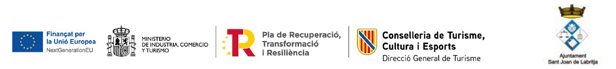 Logotipos institucionales NextGenerationEU, Gobierno de España, PRTR, Govern de les Illes Balears y Ajuntament de Sant Joan de Labritja